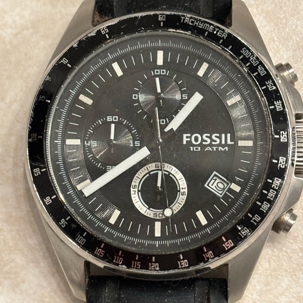 Fossil Black and Silver Men's Watch